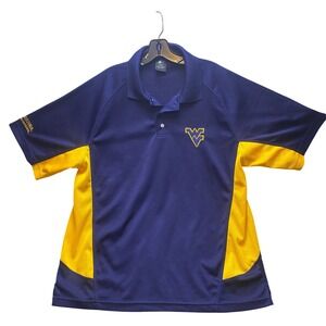 West Virginia Mountaineers Polo Shirt Mens Large Embroidered‎ Logo Athletic